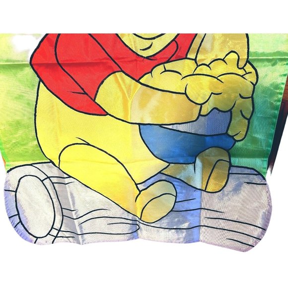 VTG Disney 1998 Pooh 100 Acre Collection Embroidered 100% Nylon Yard Flag 43x27 - Picture 7 of 9